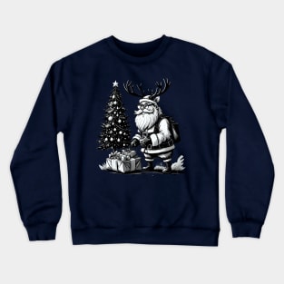 Santa Claus in rendeer hat Crewneck Sweatshirt